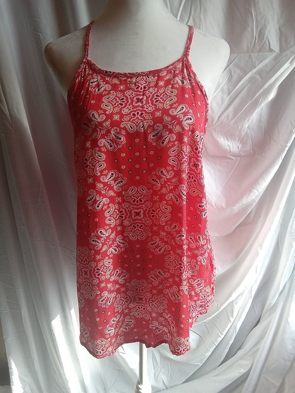 Wrangler Retro Red Paisley Spaghetti Strap Tank Top M